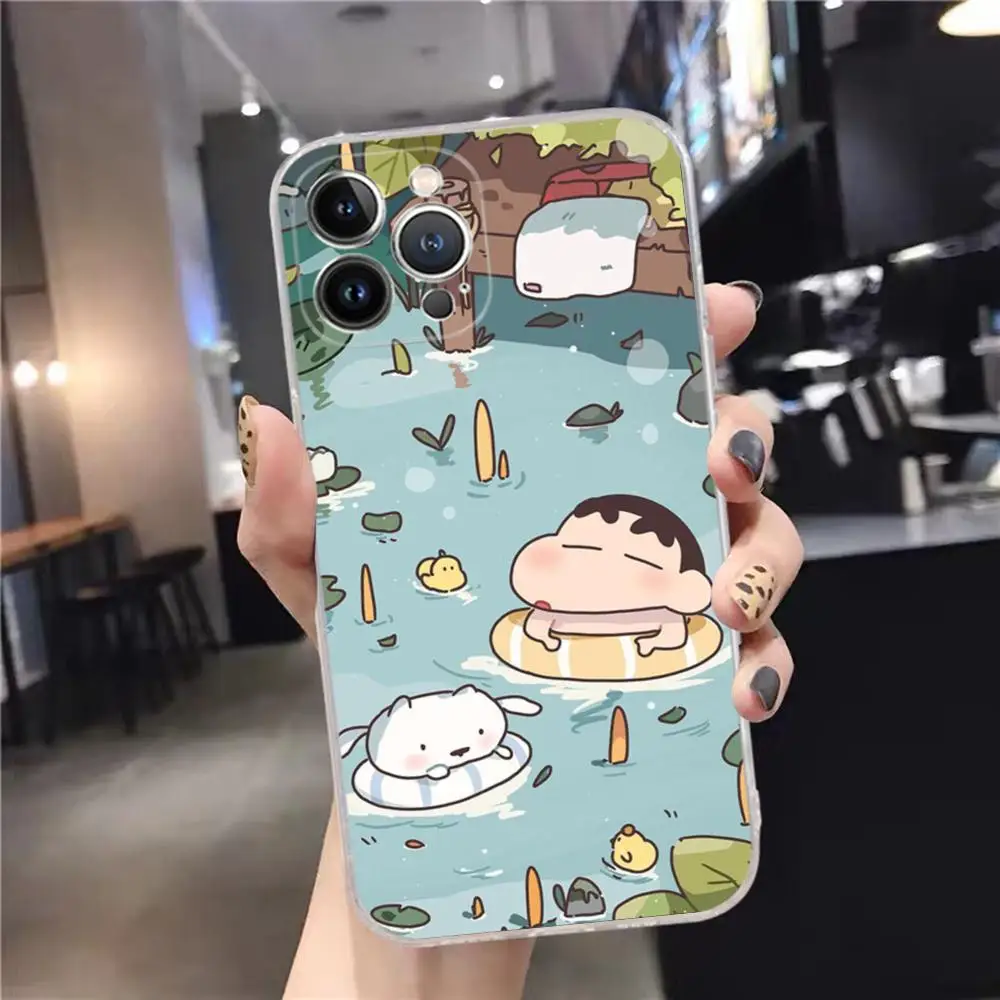 Cartoon S-Shin anime Chan Phone Case For iPhone 15 14 11 12 13 Mini Pro XS Max Cover 6 7 8 Plus X XR SE 2020 Funda Shell