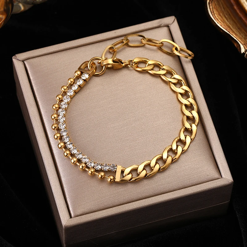 EILIECK 316L Stainless Steel Zircon Vintage Headshot Charm Bracelet For Women Men Fashion Girls Bangle Wrist Jewelry Party Gifts - Image 3