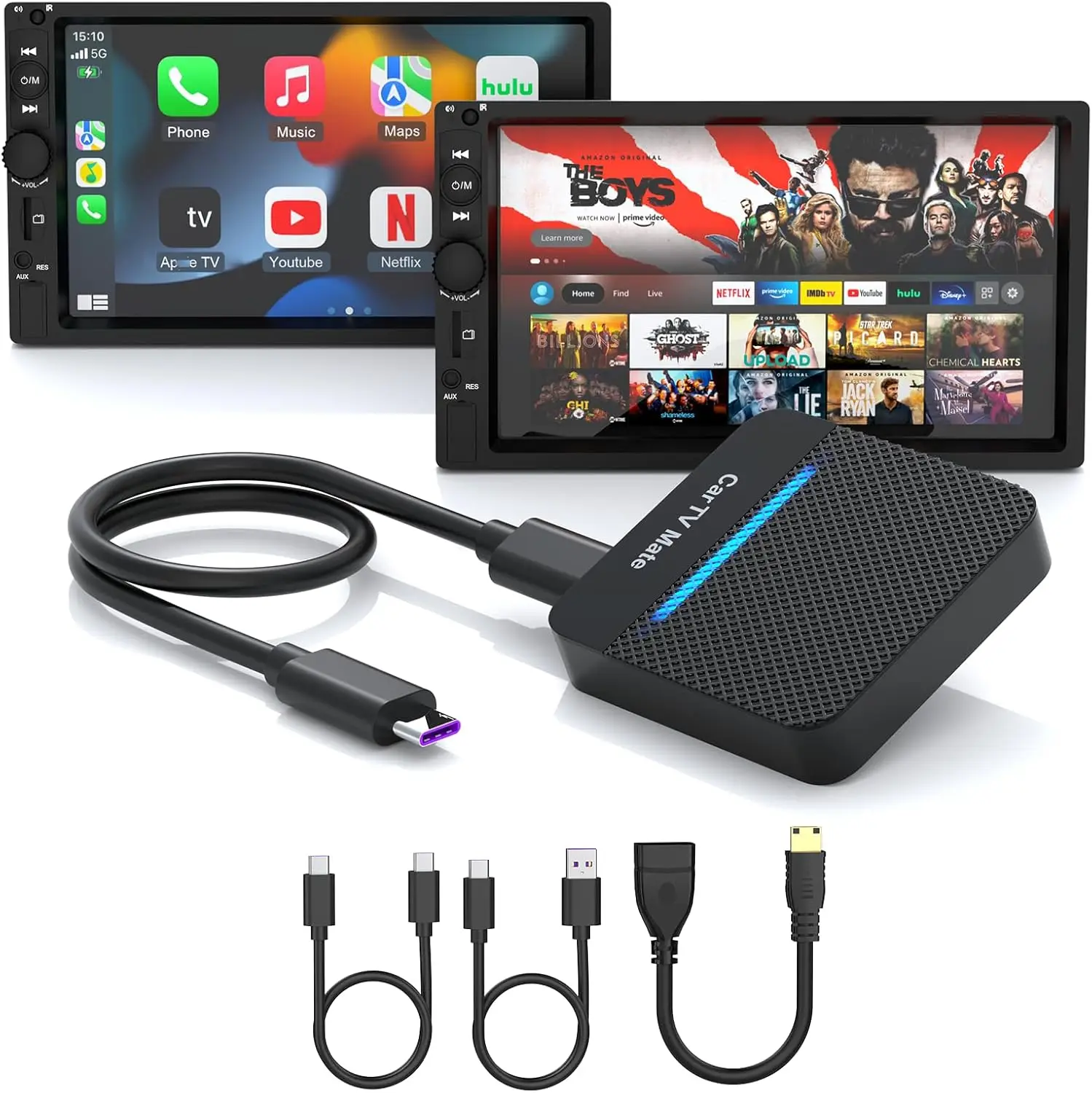 

Car TV Mate Pro Wireless CarPlay HDMI Adapter, 2025 New Fire TV Stick Converter for Car Screen Thrower, Supports OEM Wired CarPl