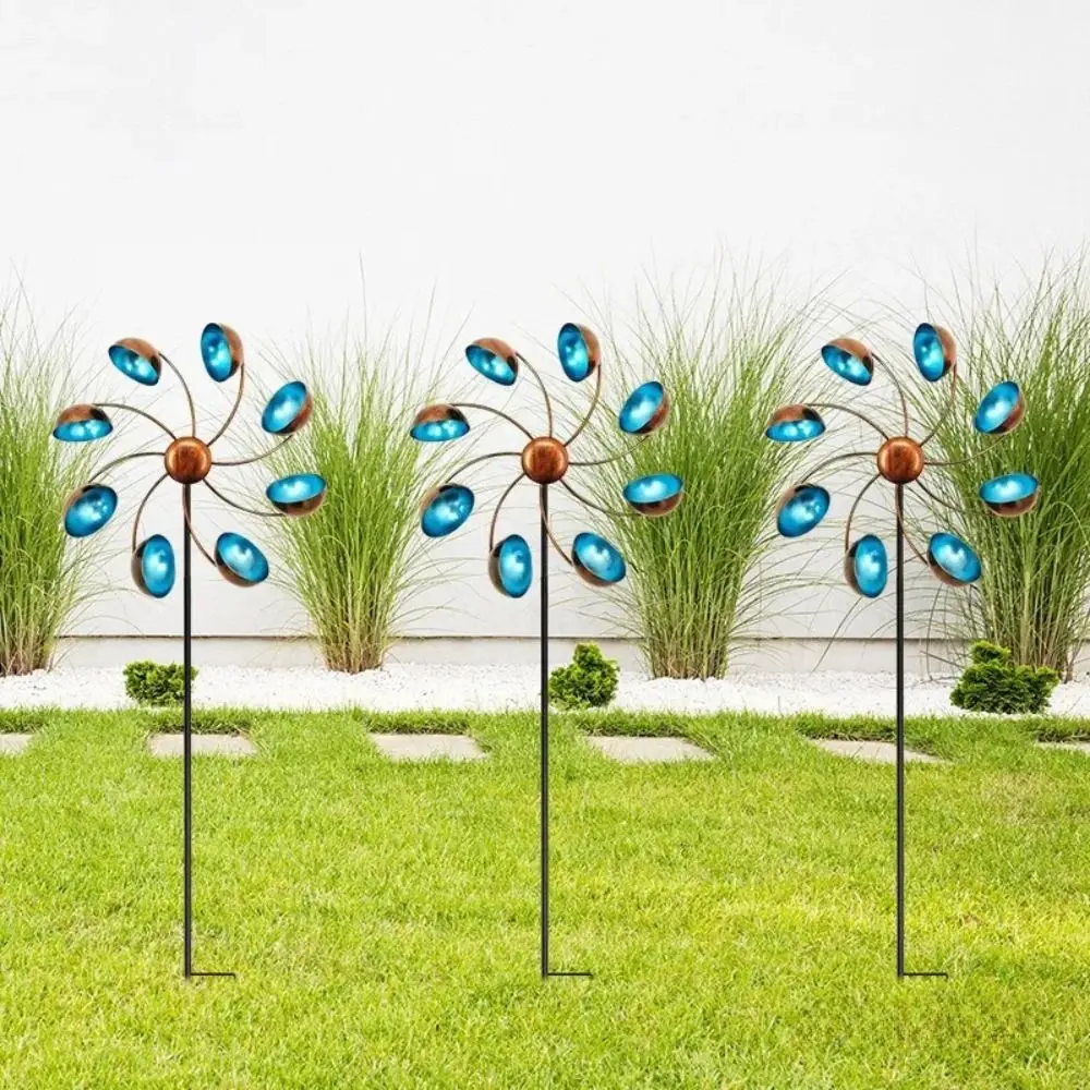 

Art Decoration Metal Wind Rotator Iron Art Detachable Wind Gyro Rotating Creative Flower Shaped Windmill Yard