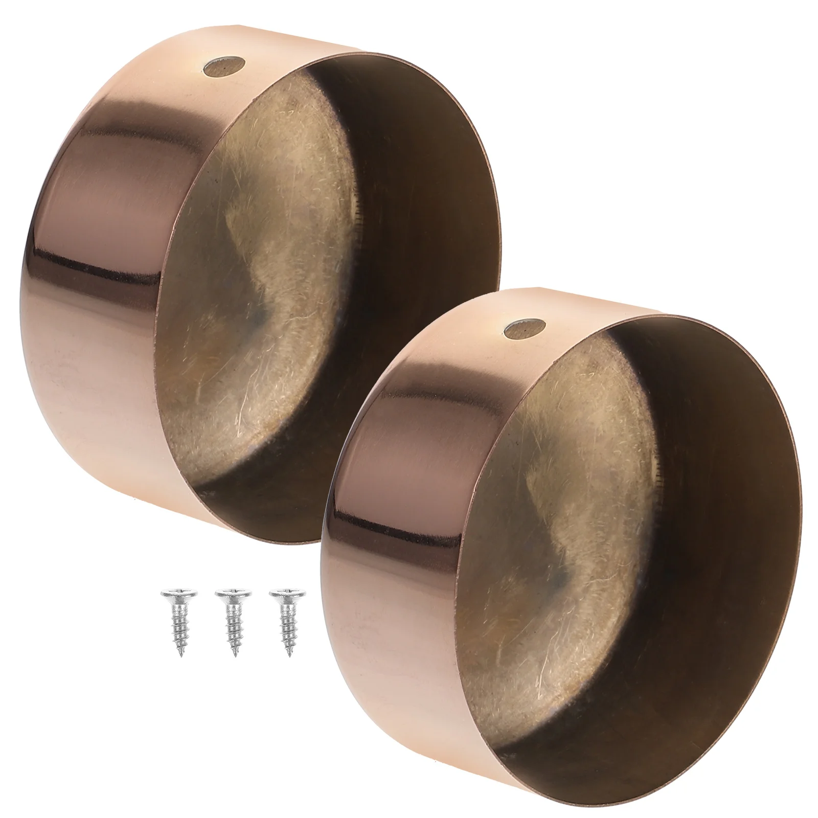 

2 pcs Handrail End Caps 50mm Diameter Stainless Steel Covers for Wooden Plastic Handrails Staircase Balcony Accessories