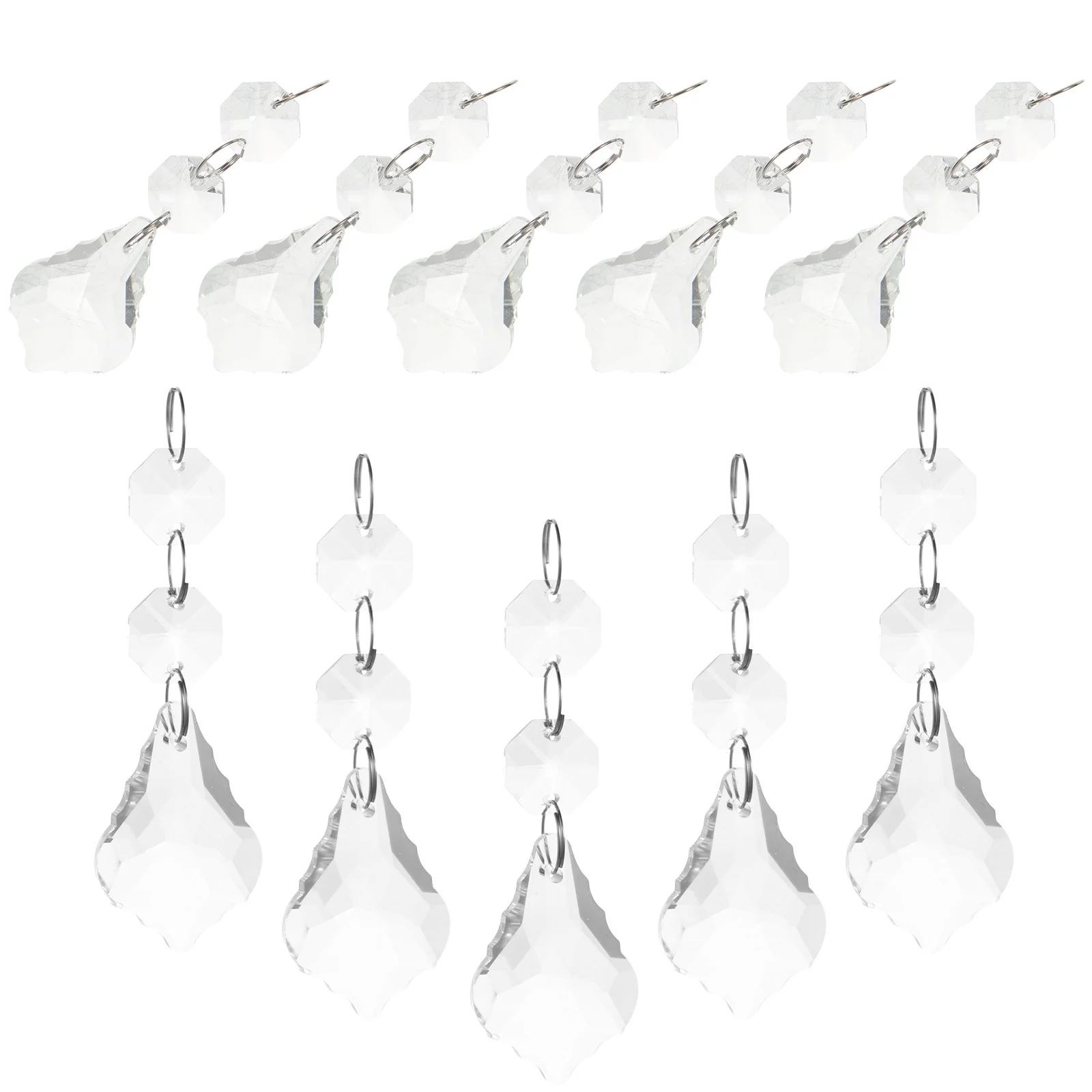 10 Buah Kristal Prisma Kristal Gantung Liontin Transparan untuk Lampu Gantung Dekorasi Pernikahan Ornamen Pesta Rumah