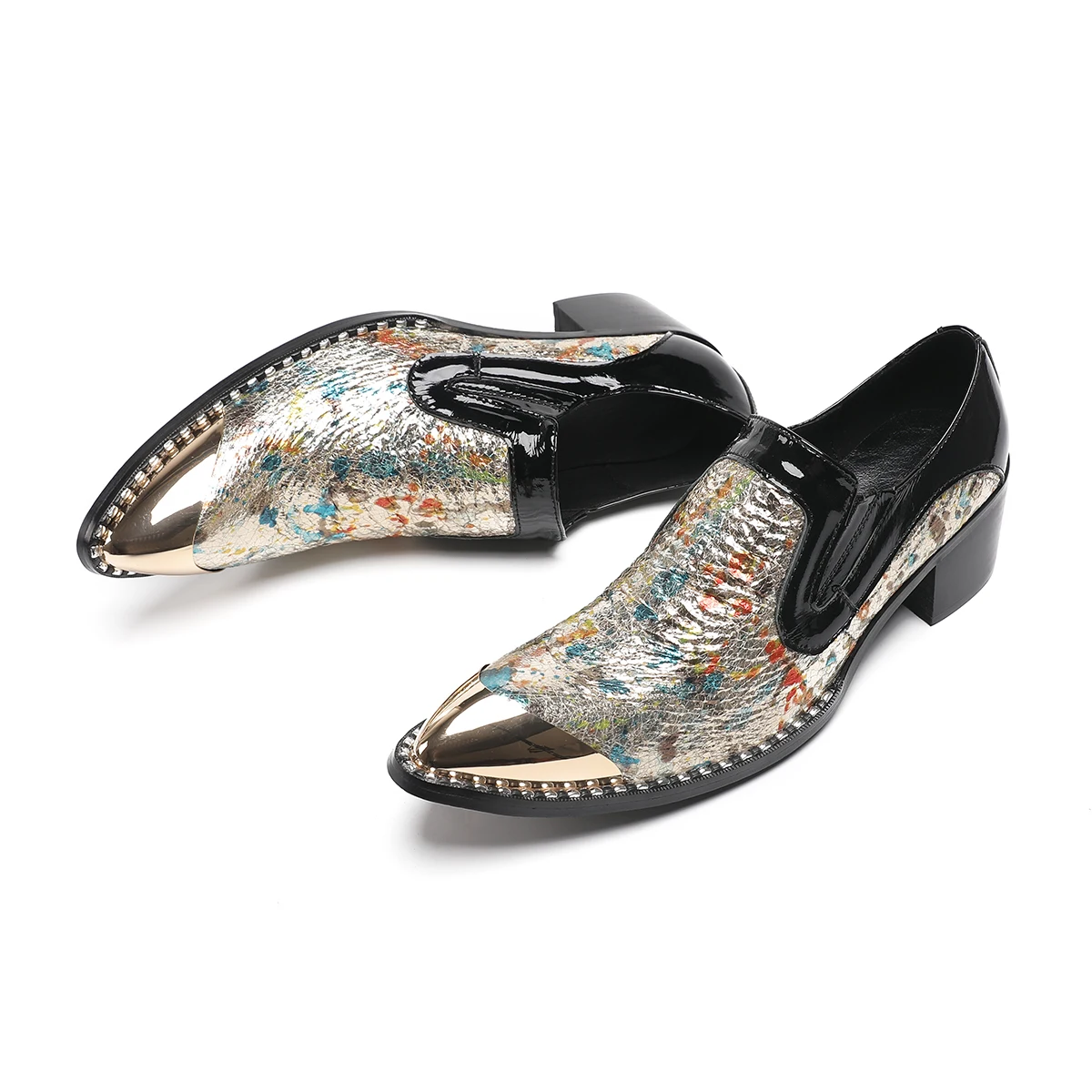 

Мужские оксфорды с металлическим носком, свадебные туфли, кожаные туфли с острым носком, Sapatos Masculinos, вечерние туфли без шнуровки на низком каблуке, Chaussures Homme De Luxe