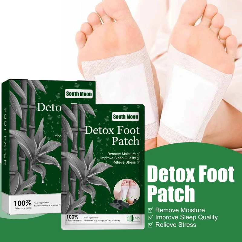 Detox Foot Patches Natural Bamboo Detoxification Body Toxins Cleansing improve Sleep Fatigue Stress Relief Feet Pads Foot Care