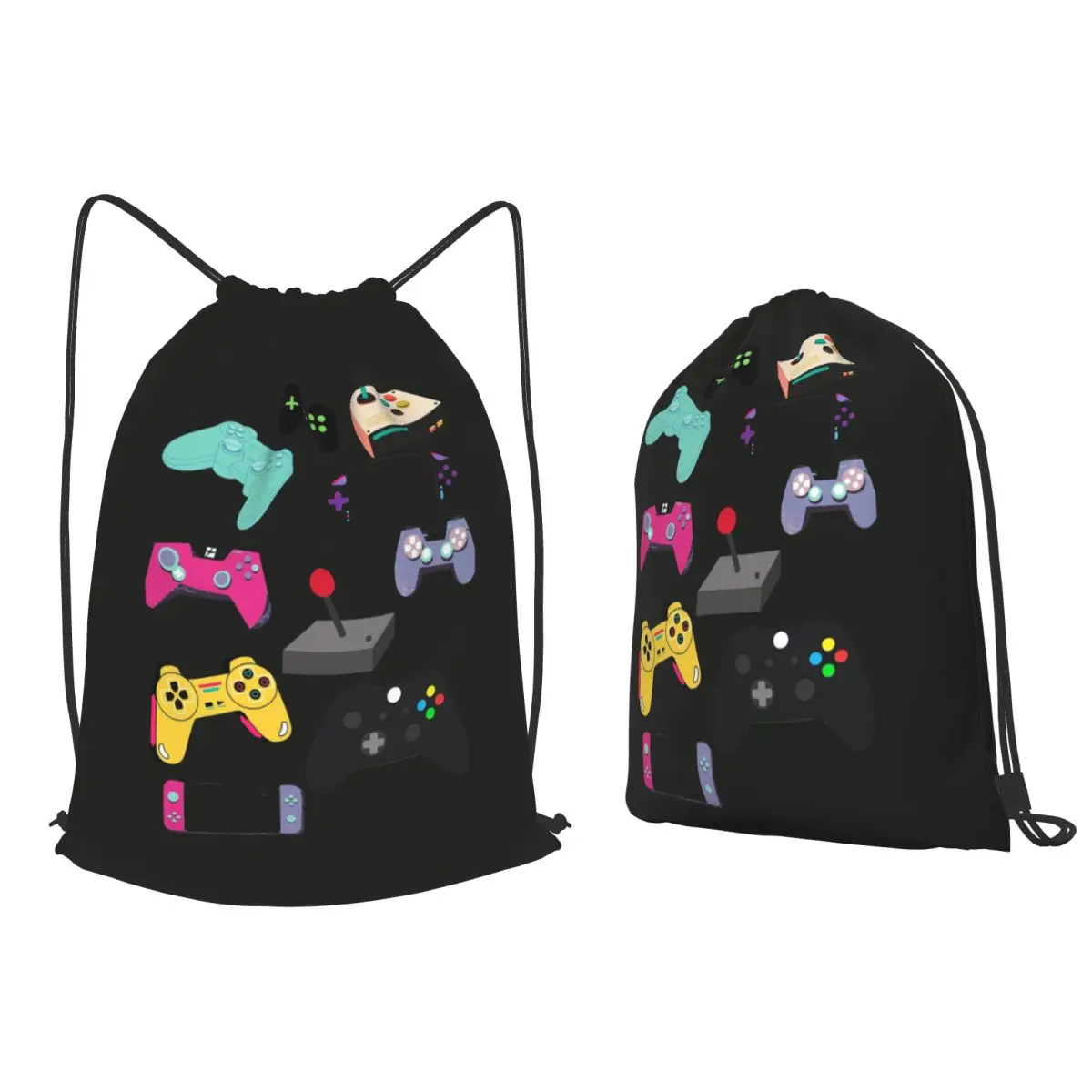 Joystick Videogames Evolution Backpacks Casual Drawstring Bags Sports Bag Book Bags for Man Woman Students