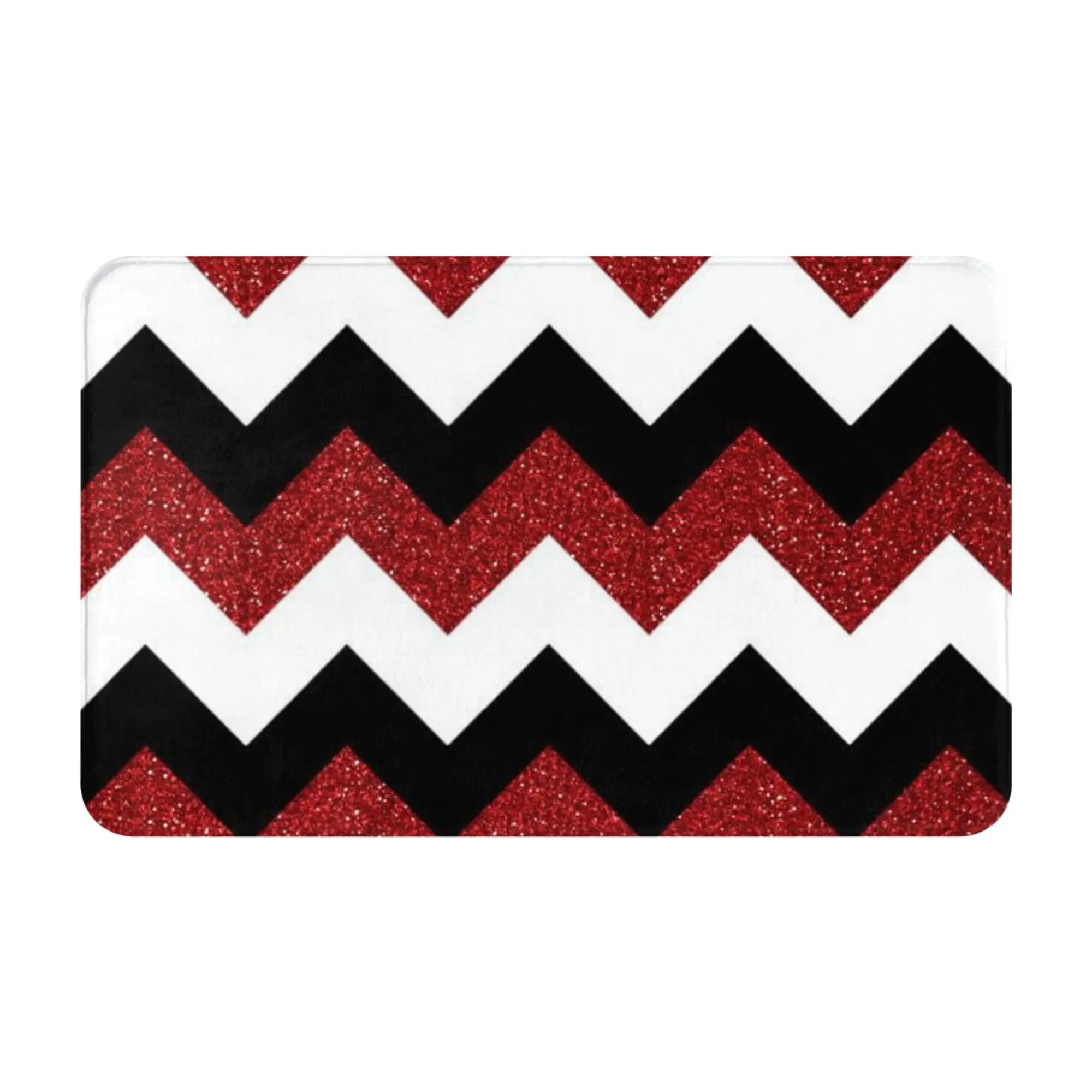 Red Black White Chevron Pattern Non-slip Mat Living Room  Welcome Doormat Home Decor