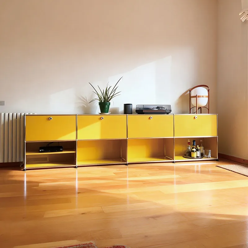 

Entrance cabinet Chinese antique style living room integrated stainless steel storage module side cabinet against the wall