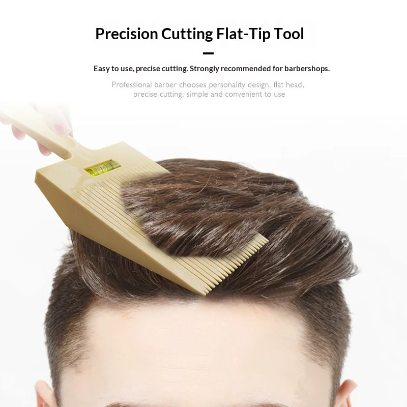 1pc Men Flat Top Guide Comb For Haircut Clipper Comb Level Cutting Design Hair Cutting Tool Salon Hairdresser Supplies Accessory