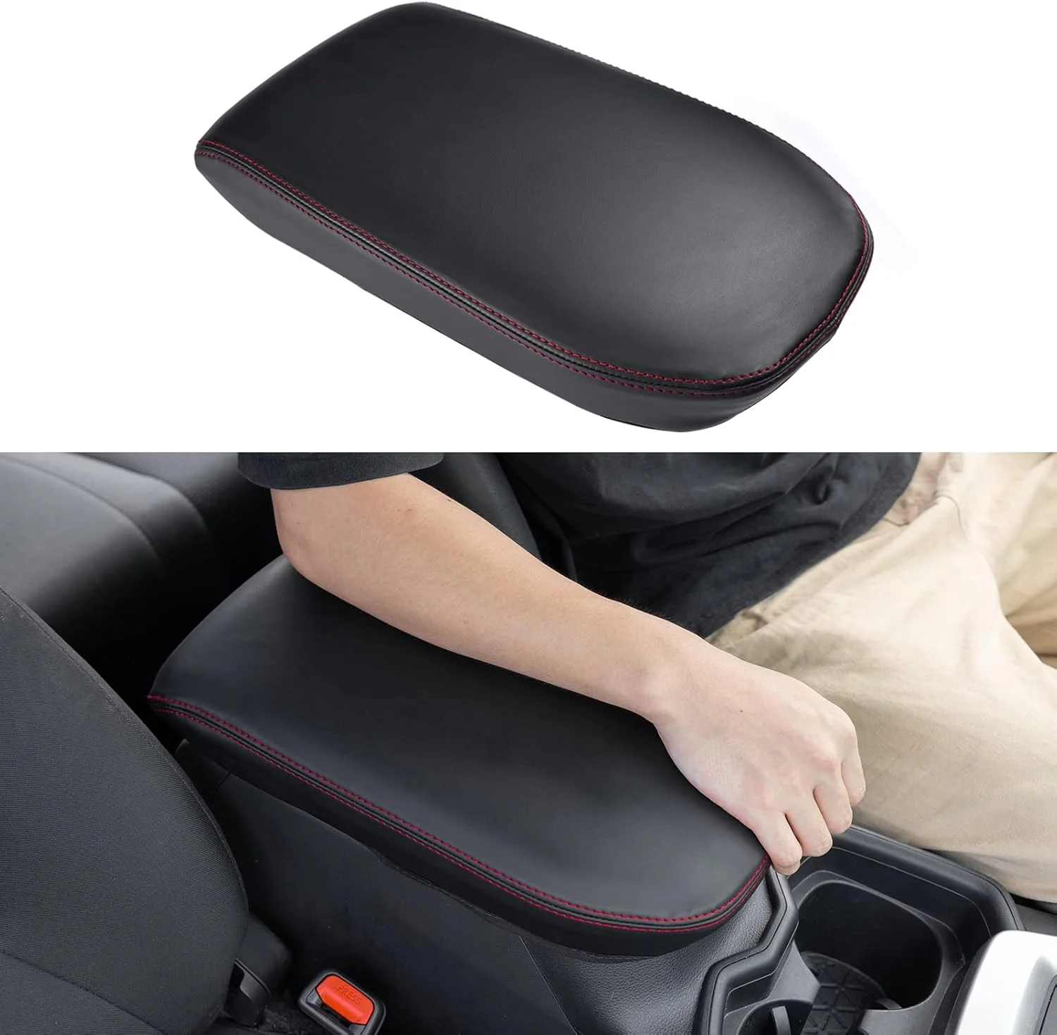 

Car Console Container Armrest Covering for Toyota RAV4 2020 2021 2022 2023 2024 Arm Rest Storage Lid Leather Protective Cover