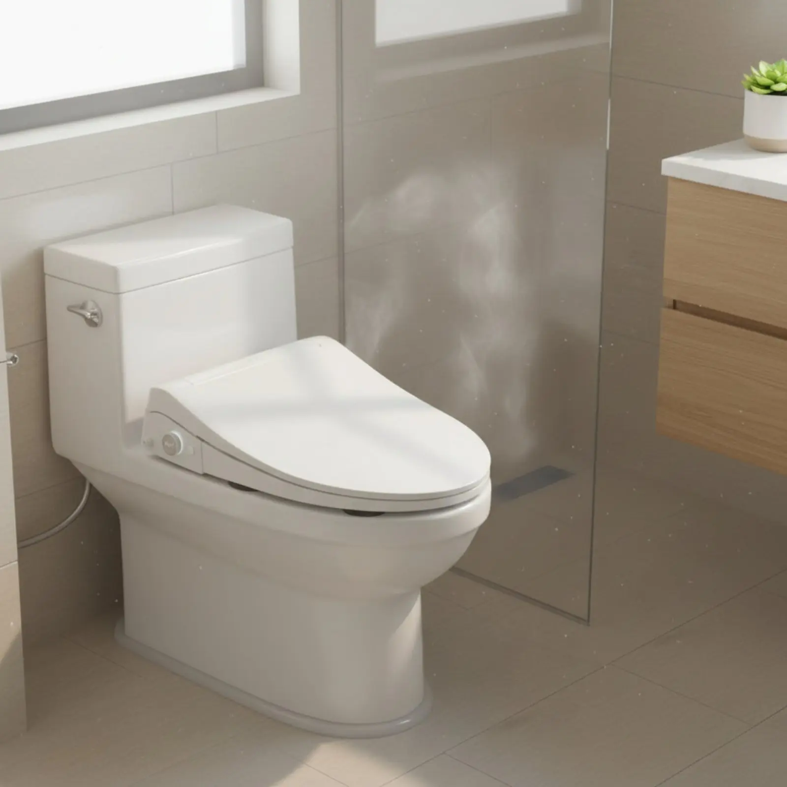 

Smart Toilet Lid Foam Guard Toilet Bidet Seat Bathroom Fixture Front Feminine Wash Spray Warm Air Dryer for Women