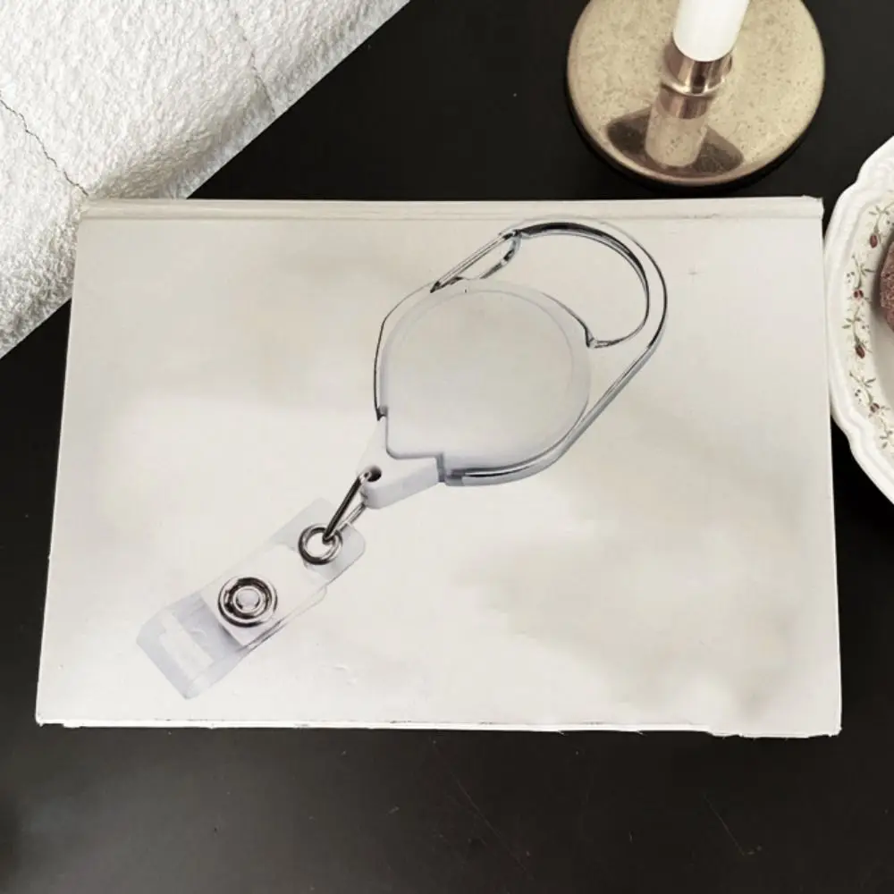 

Square Nurse Badge Holder Keyring Clips Belt Clip Retractable Badge Reel Anti-Lost Name Tag Easy To Pull Buckle Office Suppliers