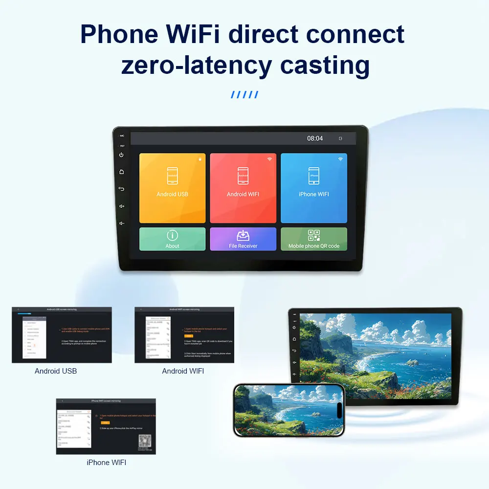 

Wireless CarPlay for Ford Fusion Mondeo Mustang 2009 - 2012 Car Video Multimedia Player GSP 4G BT WiFi QLED 10 inch Touch Screen