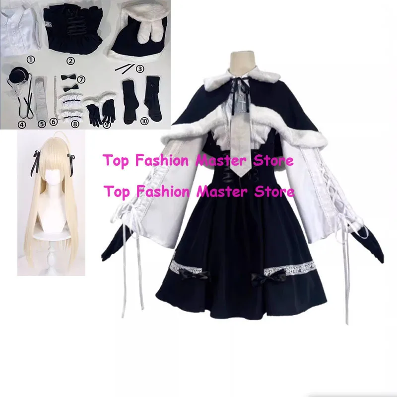 

Anime Yosuga no Sora Kasugano Sora Cosplay Costume Girl Sora Winter Dress Hat Cape Set Party Carnival Roel Play Outfit for Woman