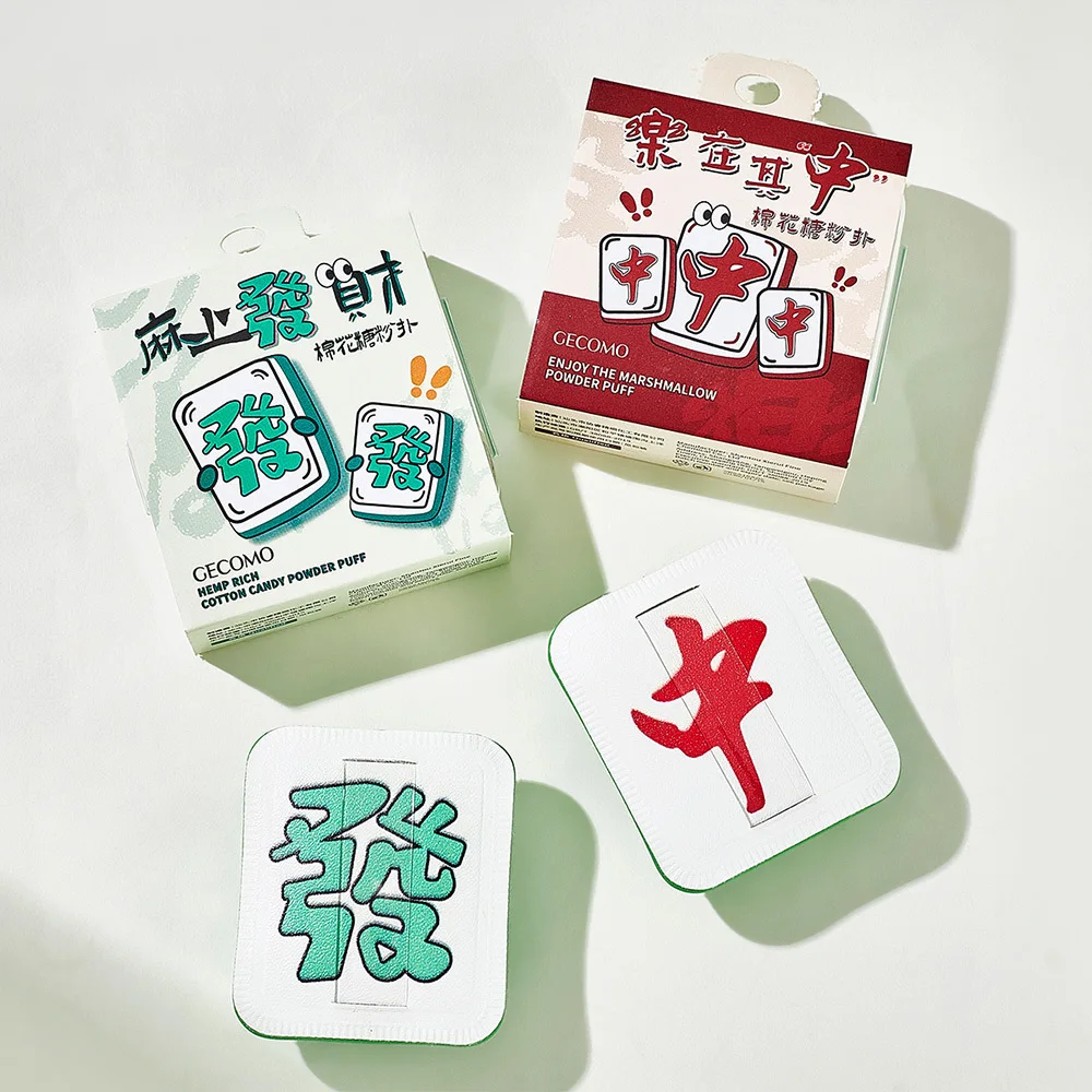 GECOMO منتفخة مسحوق الخطمي الناعمة الصديقة للبشرة مع صندوق تخزين معلق مناسبة لوسادة إسفنجة مكياج الأساس السائل