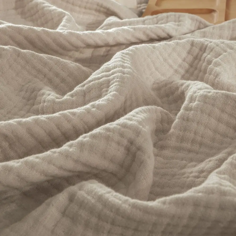 

Плед из хлопкового муслина King Size, 4-слойный, легкий, дышащий, для кровати, дивана, кемпинга или для малышей, цвет тауп