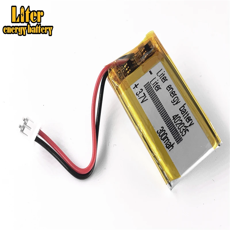 JST PH 2.0mm 2 pin 402035 3.7V 300mAh bateria litowo-polimerowa LiPo akumulator do ręcznego nawigatora Mp3 GPS zegarek z bluetooth