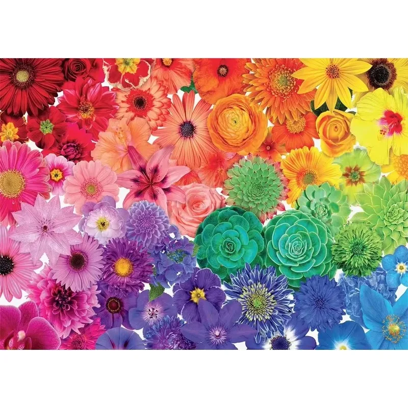 500/1000/1200/2000PCS Fresh Flowers Jigsaw Puzzle Dense Bloom Garden Art Puzzle Family Game Wall Decor Collectible Gift