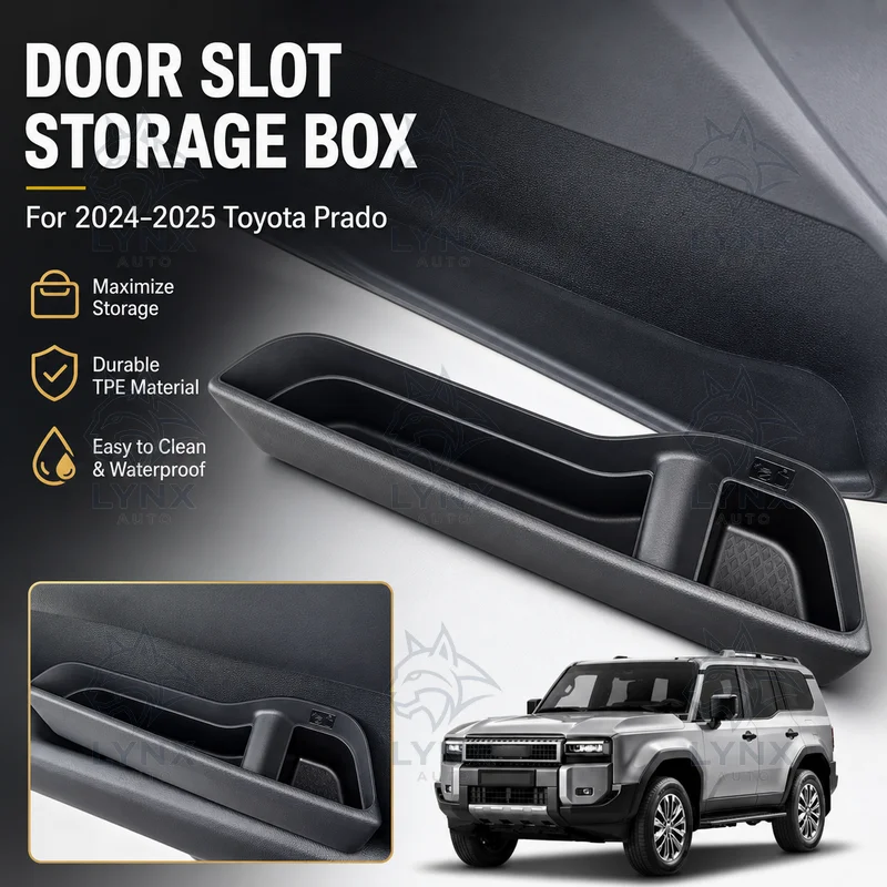 For 2024-2025 Toyota Prado Door Slot Storage Box Vehicle Organizer Interior Automotive Accessories Modification Parts