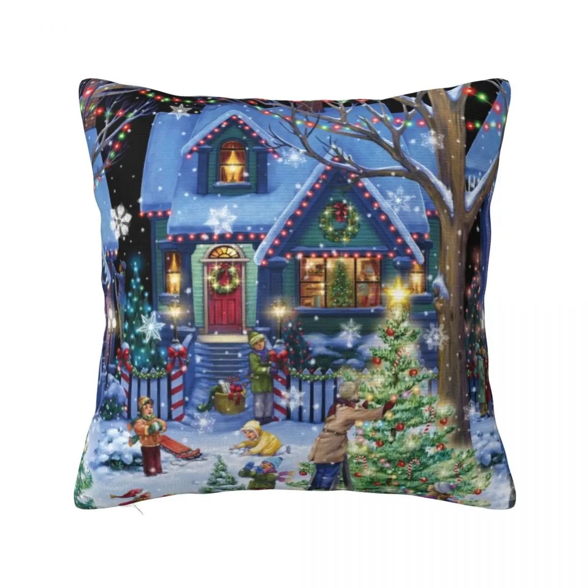 Decorating For Christmas Pillow Cover Snowball Winter Cushion Cover Design Pillow Case Pillowcases For Office Home Decorative