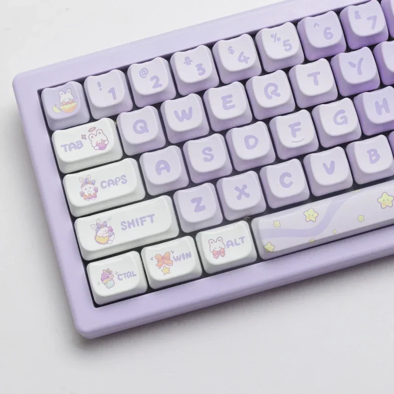 Imagem -02 - Teclas Conjunto Sonho Coelho Mao Perfil Gmk Pbt Keycaps para Teclado Mecânico Sublimação de Tinta Gaming Keycap Personalizado Gk61 140