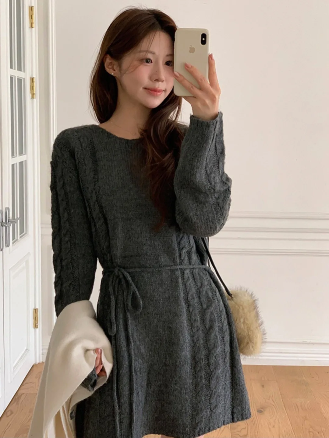 달콤한 니트 패치워크 사이드 스트라이프 허리 조임 스웨터 여성 패션 한국 스타일 겨울 신상 캐주얼 스트리트...