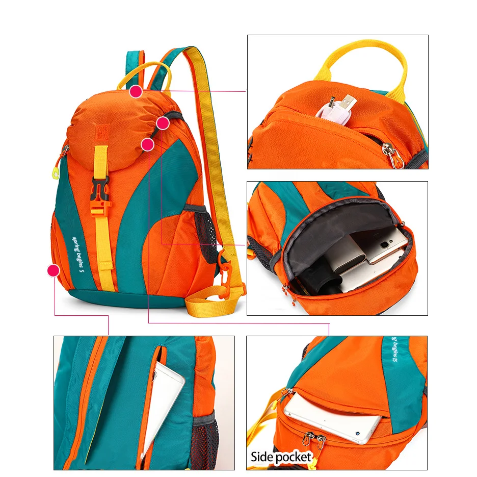 حقيبة ظهر صغيرة أنيقة للجنسين من Colorway للاستخدام الخارجي بسعة كبيرة ومحايدة وخفيفة الوزن من النايلون بتصميم كاجوال متعددة الوظائف