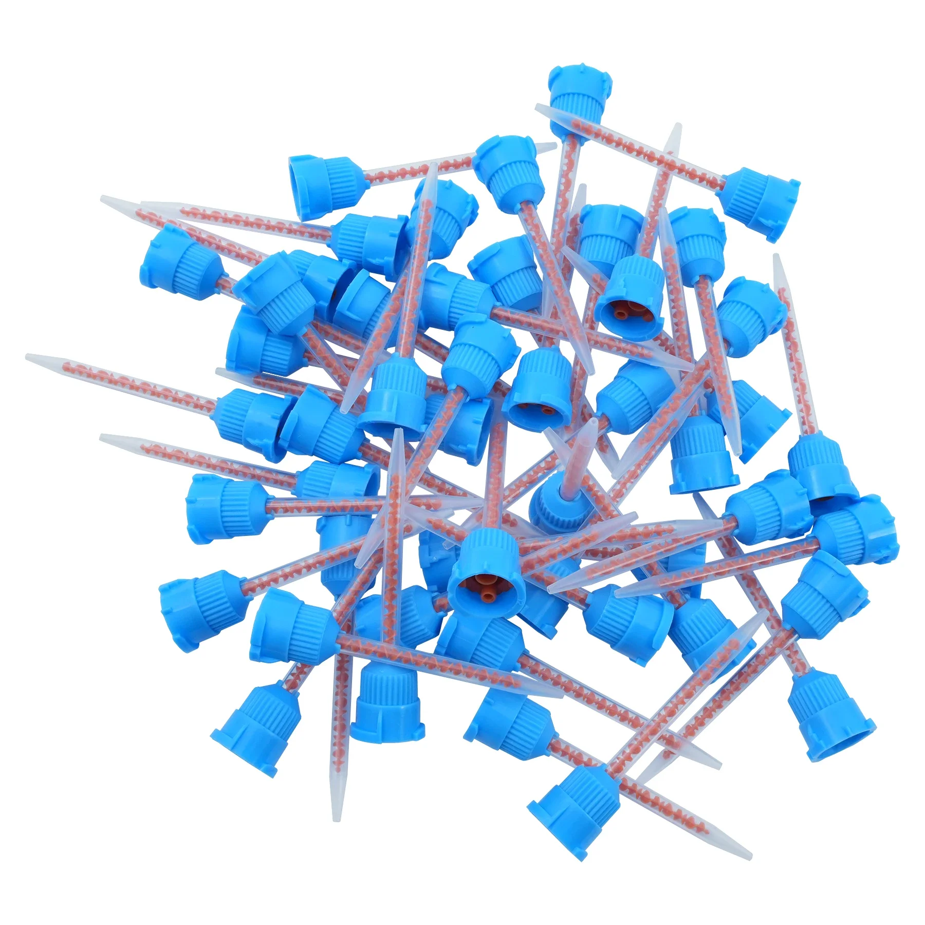 TOMENTY 50 قطعة نصائح خلط الأسنان المتاح الفوهات خلط ل الانطباع المواد مختبر مطاط السيليكون نقل خلط أنبوبة رأسية #6