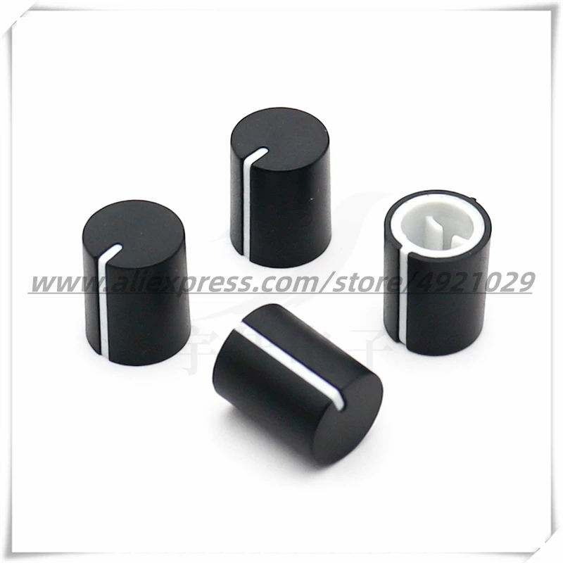 10PCS Plastic Adjustment Knob Diameter 11mm Height 13.5mm Plastic Knob Cap 180 Degree D-Shaped / Flower Axis Inner Hole 6mm