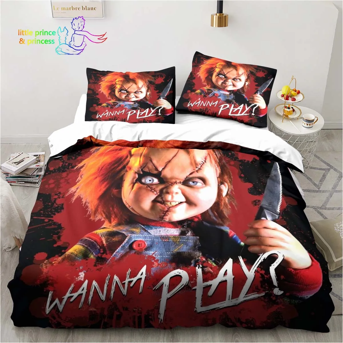 

Horror Movie Chucky Bedding Set Single Twin Full Queen King Size Bed Set Adult Kid Bedroom Bedding Gift