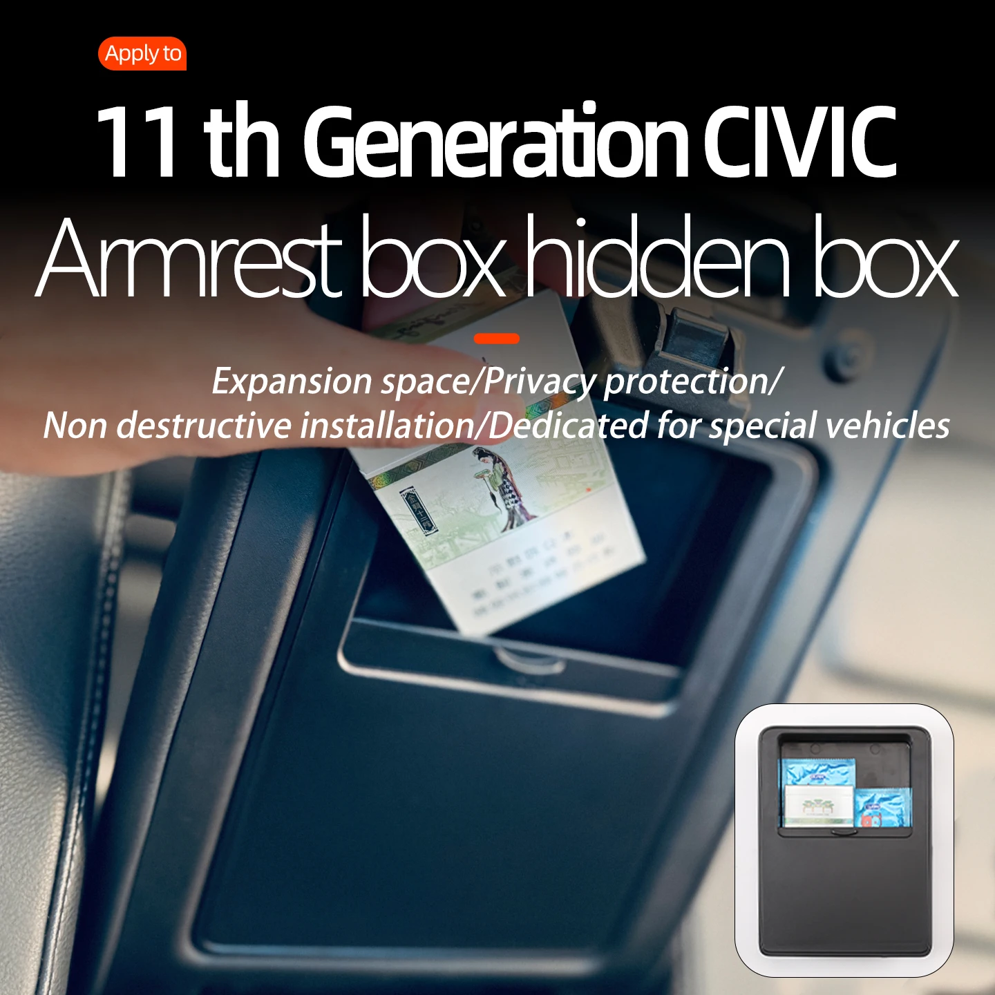 Für 2022 2023 2024 2025 11th Civic Limousine Fließheck Armlehne box aufbewahrungsbox Privatsphäre lagerung box Auto innen zubehör