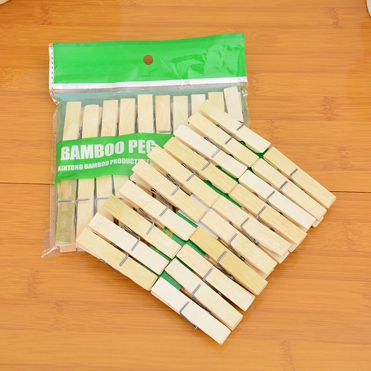 

20Pcs Natural Bamboo Clothes Peg Wooden Socks Bed Sheet Wind-Proof Pins Clothespins Craft Clips Household Tools Home Accessories