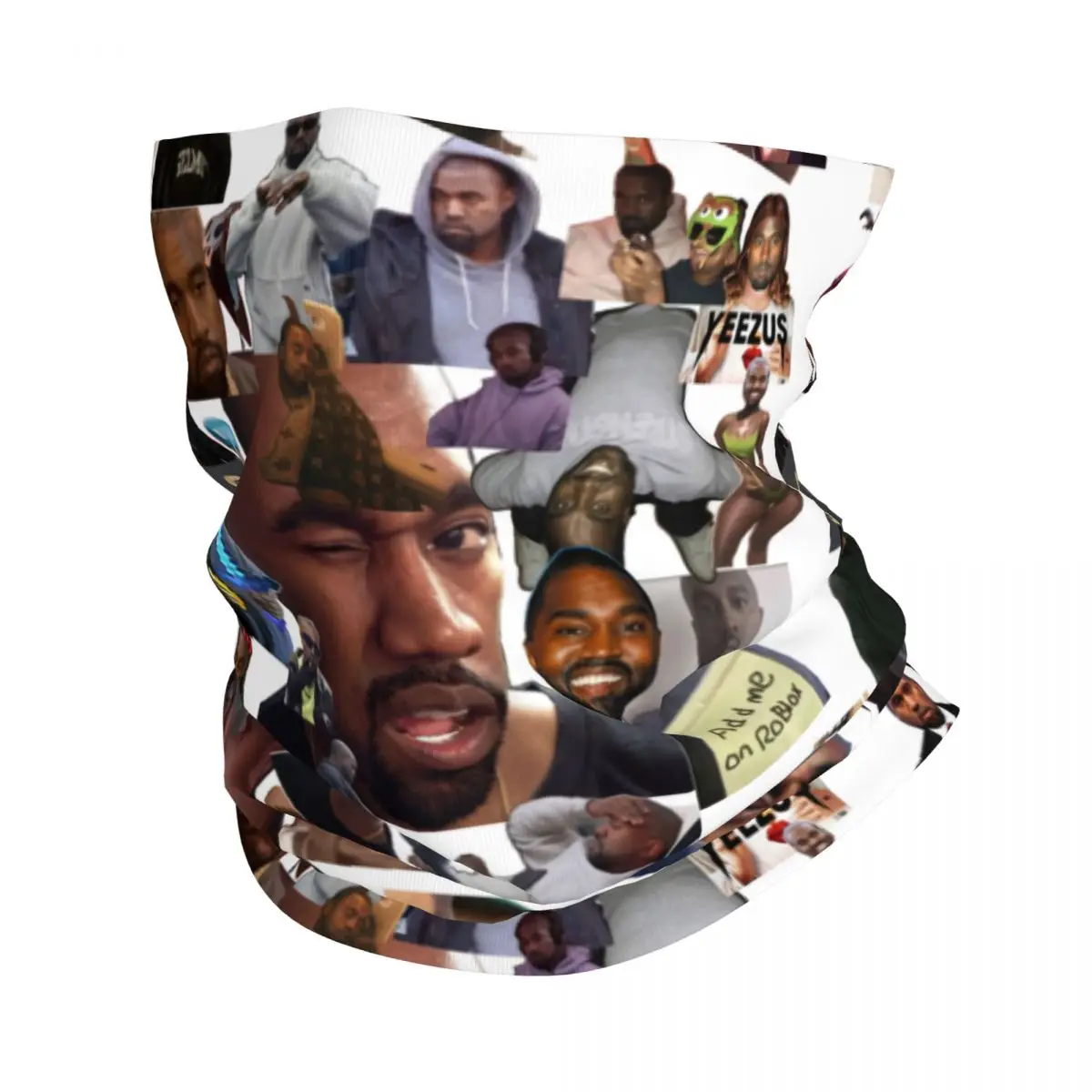 Custom Funny Kanye West Collage Meme Neck Gaiter Women Men Windproof Winter Bandana Scarf for Ski