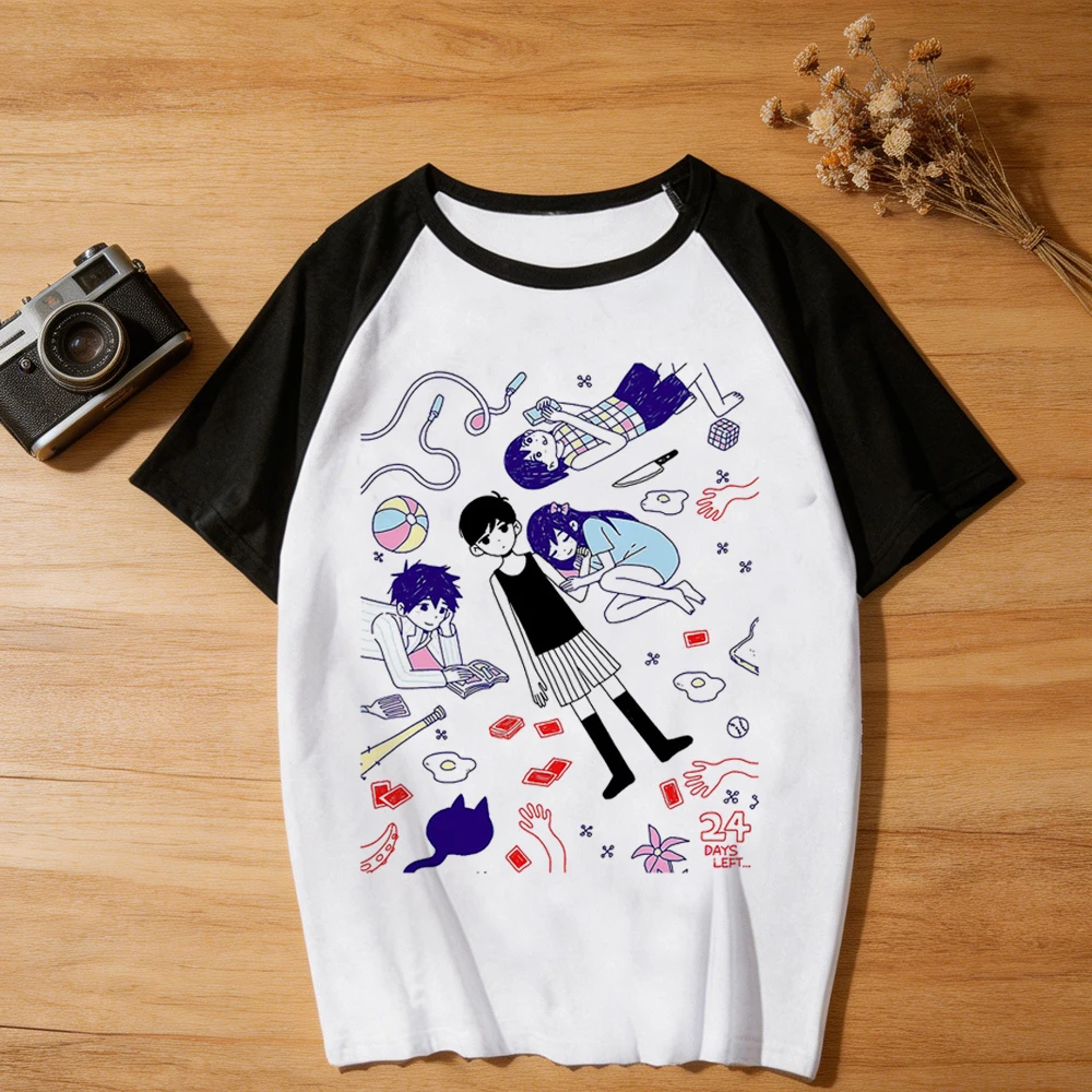 Omori t shirt girl anime dollette Psychedelic Retro goth t-shirt Retro anime japan 2000s baddie