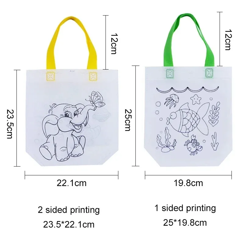 -أكياس تلوين جودي ذاتية الصنع مع علامات تلوين حقائب هدايا للحفلات للأطفال حقيبة تخزين ألعاب صديقة للبيئة أكياس تسوق من القماش غير المنسوج #3