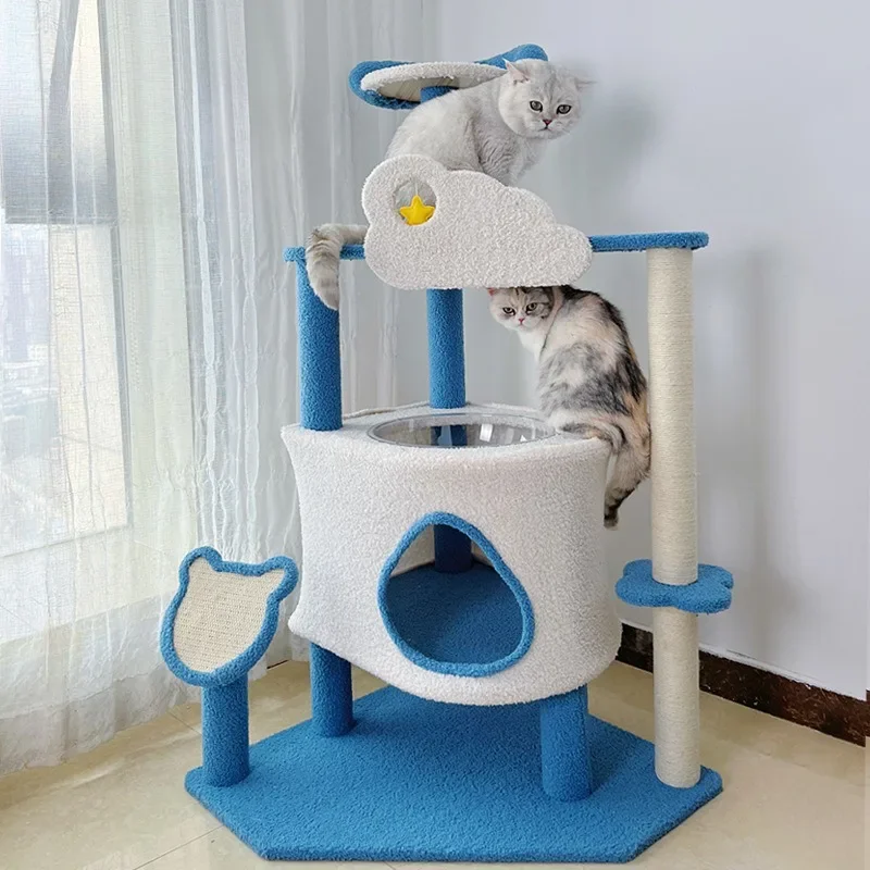 Large Cat Climbing Frame Multi-Story Sisal Cat Scratching Post Multifunctional Cat House Tower Scratcher for Cats pet supplies