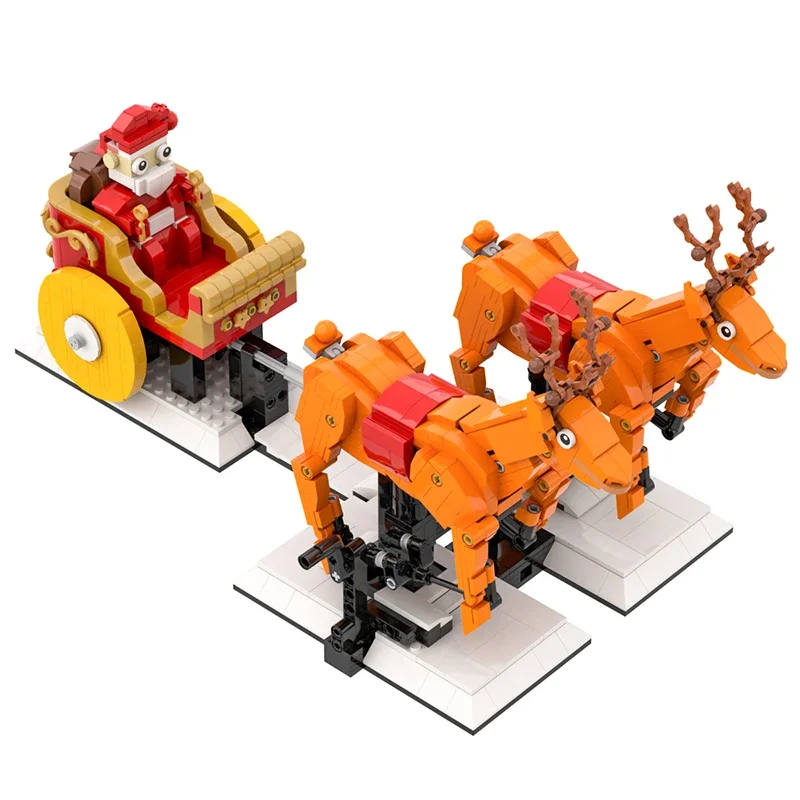 BZB Santa Claus and Elk Building Block Traditional Cute Christmas Decoration Model Assembly Brick Toy Stocking Stuffer Gift