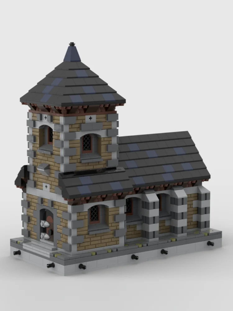 

1211PCS City appearance combination DIY can be spliced MOC-77570 Medieval modular building blocks Toy Gift 34: Chapel