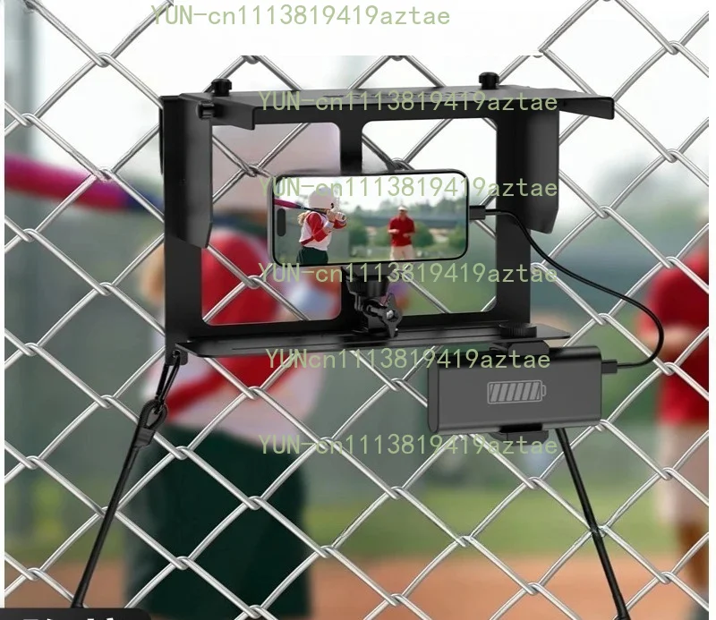 Sports camera Outdoor photography Hanging net bracket with adjustable sun visor Metal mobile phone fence bracket