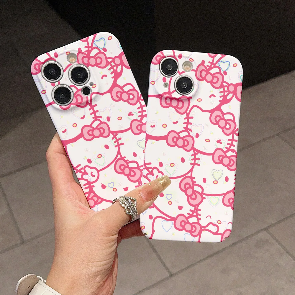 Cartoon Roze Hellokitty Telefoon Hoesje Voor Samsung Galaxy S20 S21 S22 S23 Fe Note 9 10 Pro Plus Ultra 4G 5G Glossy Hd Harde Pc Cover