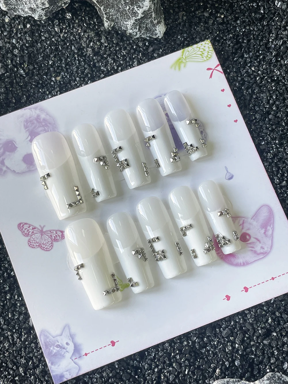 10 Uñas Postizas Cuadradas Est - Nail Art Motif reseña y precio