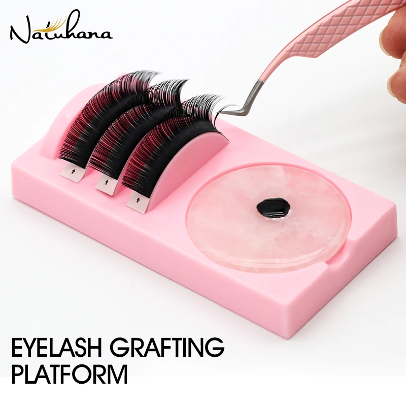 Reusable 2 in 1 Acrylic False Lashes Eyelash Stand Pad and Glue Holder Eyelashes Grafting Assistor Station Essential Tools