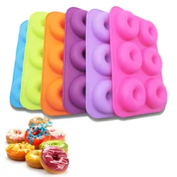 6-Connected Silicone Donut Mold Non-Stick Donut Baking Pan Decoration Tools Baking Tray Biscuit Bagels Muffins Maker #YL