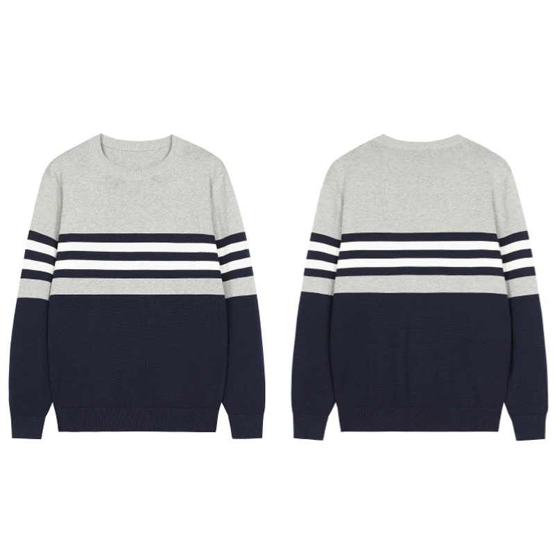 Maglione lavorato a maglia a righe da uomo in cotone Pullover casual Girocollo di moda coreana Nuovi maglioni autunno inverno Capispalla alta