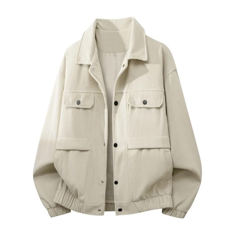 Spring and Autumn Outdoor Running Trendy Corduroy Jacket Men's Fashion Collar Casual Retro Street Versatile Breathable Jacket