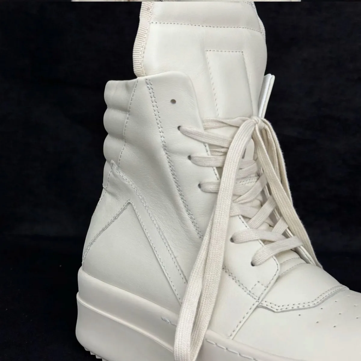 Ro Classic Designer Men Shoe Women Sneaker Full Black Leather Ankle Boot High Top Casual Shoes Zipper 6cm Thick Sole Boots