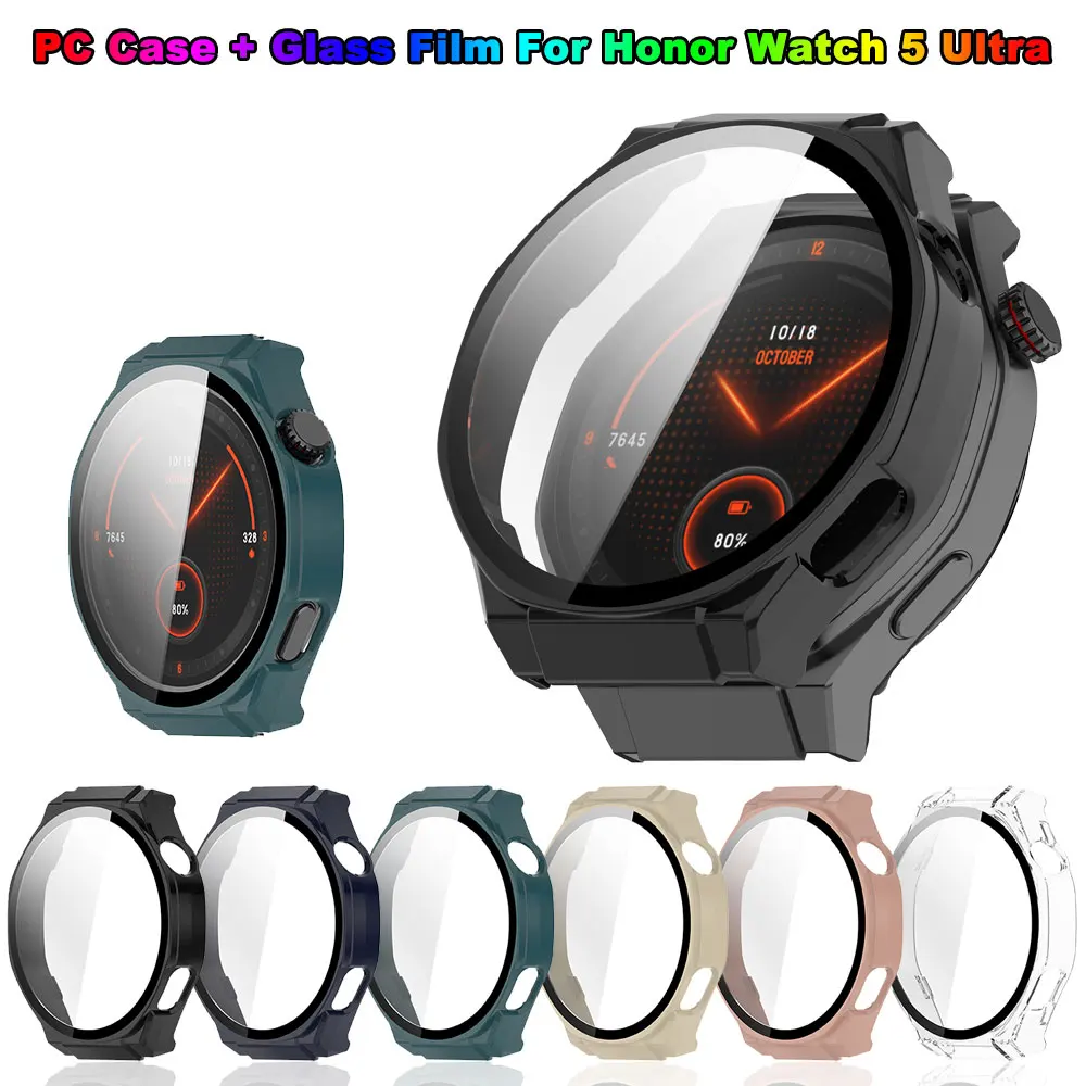 PC + Tempered Glass Case For Honor 5 Ultra Smartwatch Band Screen Protector Cover Bumper Shell For Honor 5 Ultra Accessories