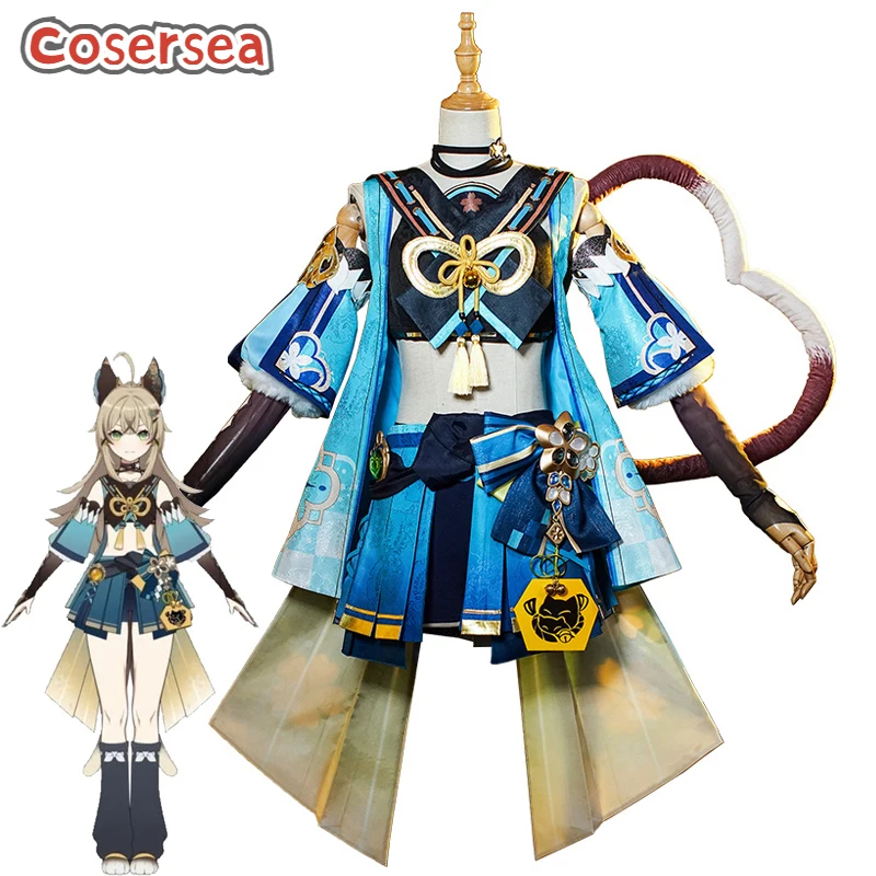 

Cosersea Kirara косплей костюм игры Genshin Impact Kirara Cat Style Uniform женское платье ролевые игры наряд для вечеринки полный комплект