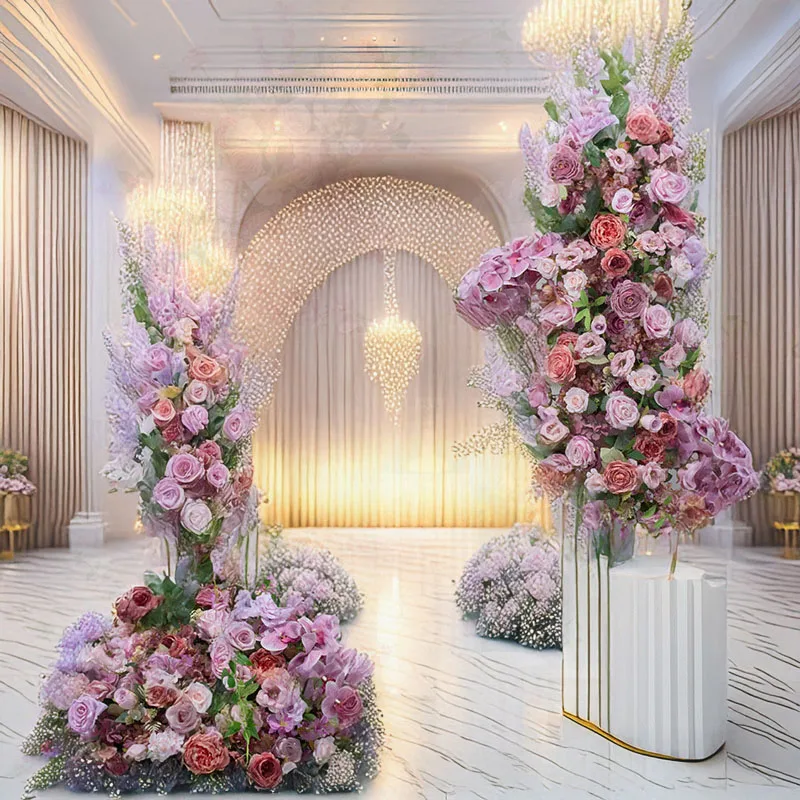 

Фиолетовая свежая серия, искусственные цветочные шары розы, свадебный декор, лунный цветок, фон, арка, украшение, цветочная композиция
