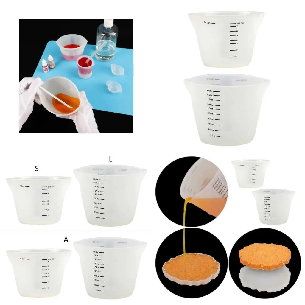  Silicone Measuring Cups for Acrylic Paint Pouring Cup Making Nonstick Reusable