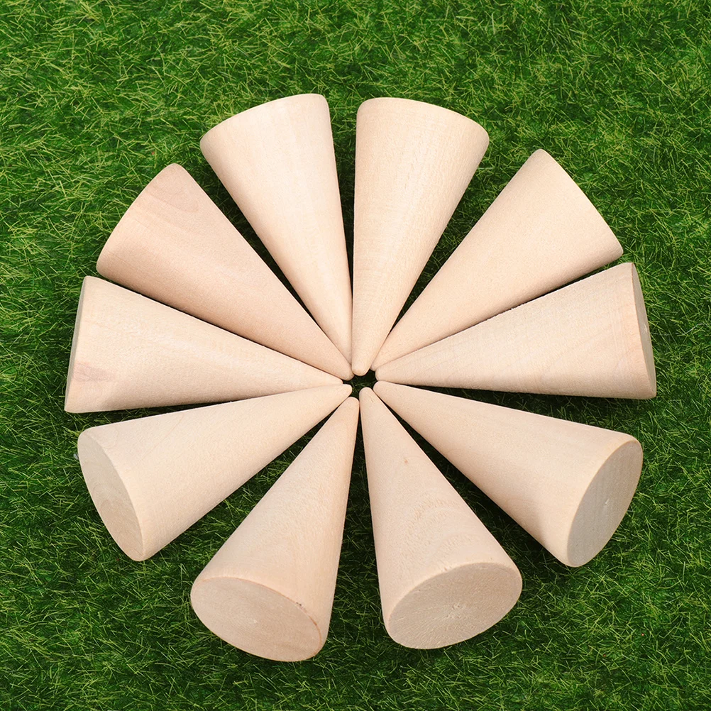 

15Pcs Unfinished Wood Cones Ring Holder Finger Jewelry Display Stand DIY Craft Supplies for Painting Staining Wood Cone